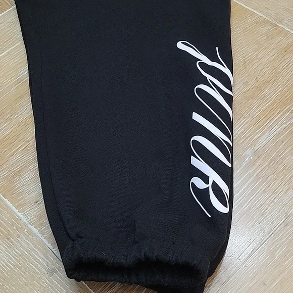 PINK Victoria's Secret Black Ivy Fleece Relaxed Fit Sweatpants Size XL NWT - Picture 9 of 9